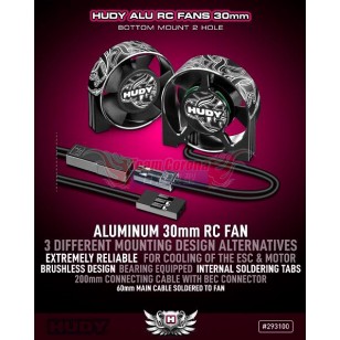 HUDY 293100 Aluminum RC Fan 30mm - Bottom Mount 2 Hole 
